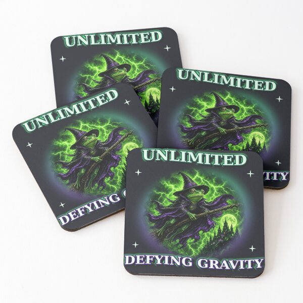 Item preview, Unlimited Defying Gravity Flying Witch Frog Emerald Gothic Fantasy Meme designed and sold by Sunset Press Studio.