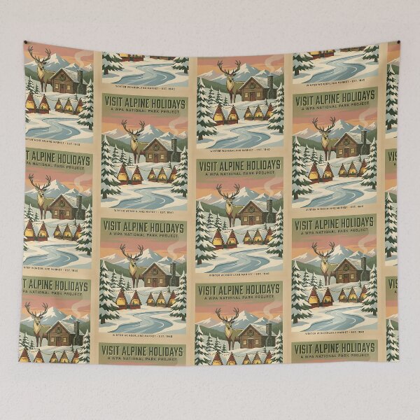Item preview, Reindeer Alpine Christmas Market designed and sold by PictoVibe.