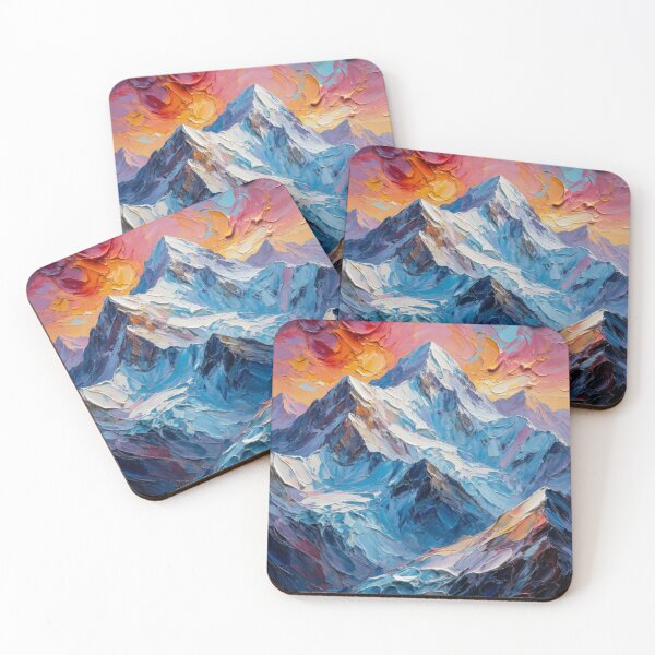 Item preview, Glacier Peaks at Sunset -Textured Mountain Landscape Artwork designed and sold by nhk999.