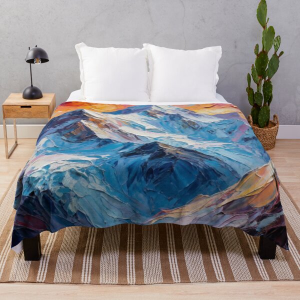 Item preview, Glacier Peaks at Sunset -Textured Mountain Landscape Artwork designed and sold by nhk999.