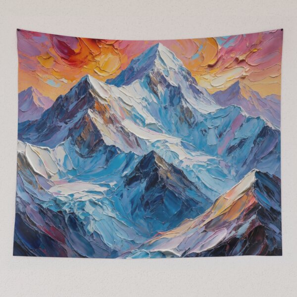 Item preview, Glacier Peaks at Sunset -Textured Mountain Landscape Artwork designed and sold by nhk999.
