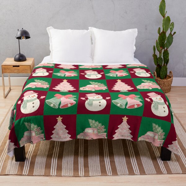 Item preview, Pink Christmas Pattern Retro Holiday Checkered designed and sold by VibranPalette.