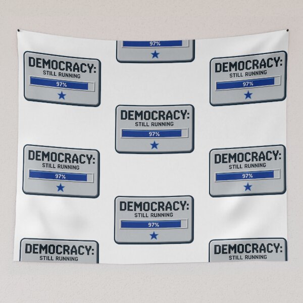 Item preview, Democracy Still Running – Retro Computer No Kings Design designed and sold by Tee-Show.