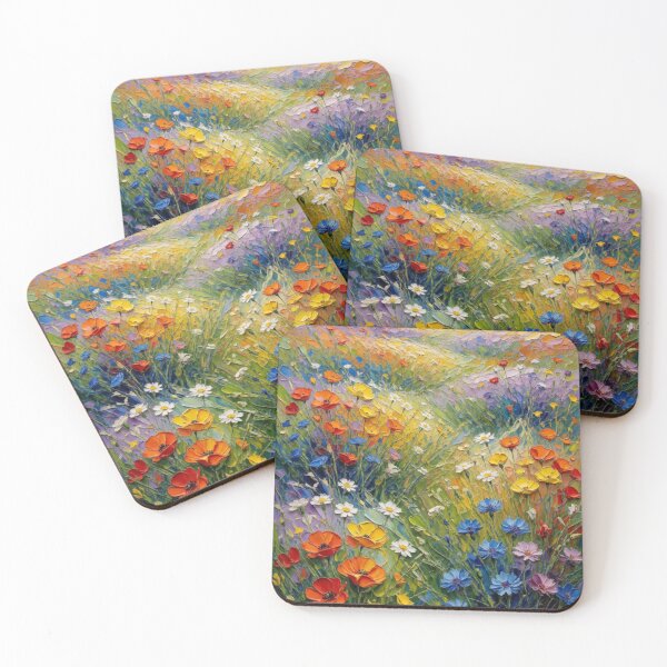 Item preview, Wildflower Meadow Bliss - Colorful Floral Landscape Painting designed and sold by nhk999.