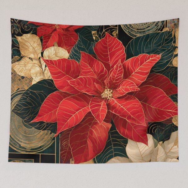 Item preview, Golden Poinsettia Tapestry designed and sold by Susan Rydberg.