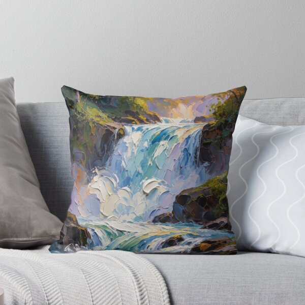 Item preview, Majestic Waterfall Escape - Serene Nature Landscape Artwork designed and sold by nhk999.