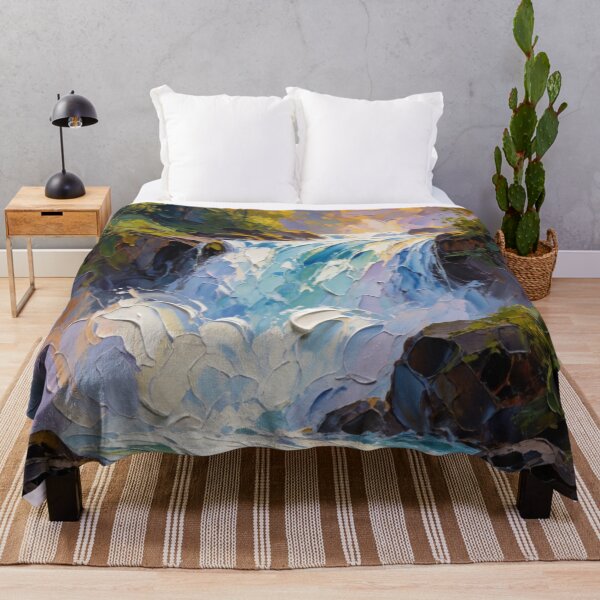 Item preview, Majestic Waterfall Escape - Serene Nature Landscape Artwork designed and sold by nhk999.