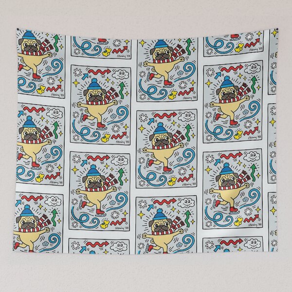 Item preview, Pug Ice Skating designed and sold by PictoVibe.