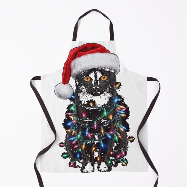 Item preview, Santa Black Cat Tangled Up In Christmas Tree Lights Holiday Oversized T-Shirt (2) designed and sold by Fester's Designs.