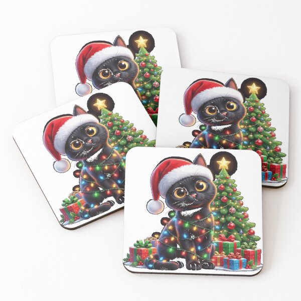 Item preview, Santa Black Cat Tangled Up In Oversized T-Shirt designed and sold by Dreamers333.