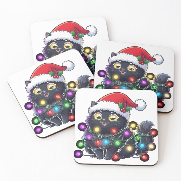 Item preview, Santa Black Cat Wrapped Up In Classic T-Shirt designed and sold by Cute-Pretty.