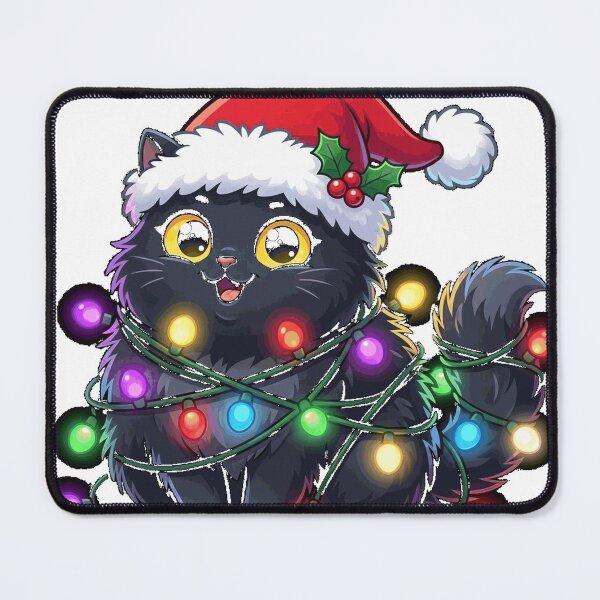 Item preview, Santa Black Cat Wrapped Up In Classic T-Shirt designed and sold by Cute-Pretty.