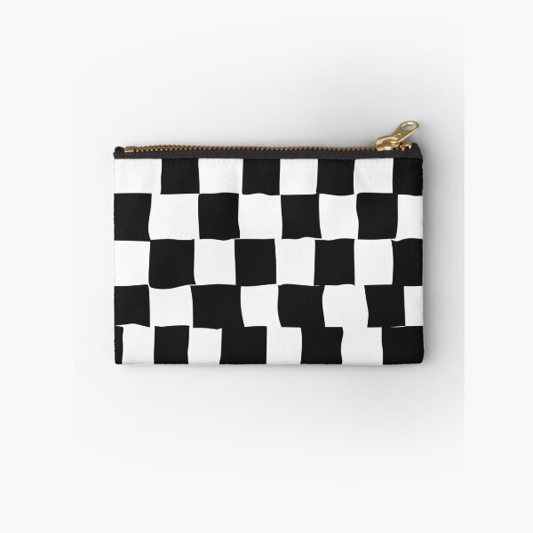 Item preview, Hand-Drawn Checkerboard on Black — Abstract Grid Pattern designed and sold by dfly-creations.