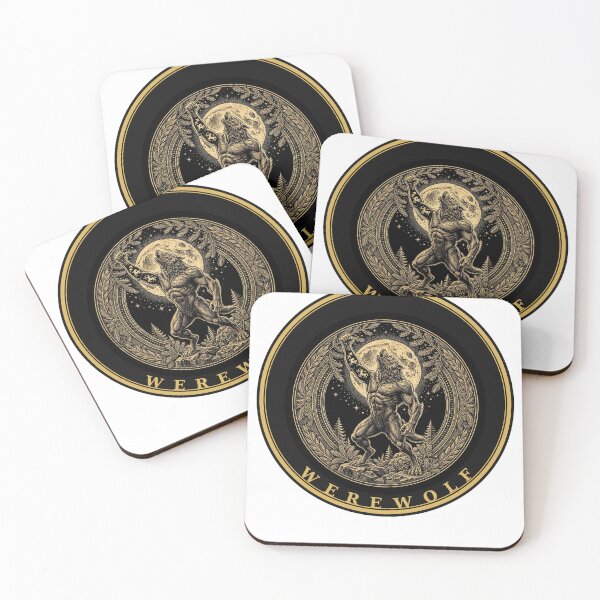 Item preview, Werewolf Howling at the Full Moon – Sagittarius Zodiac Gold Badge designed and sold by DRAWARTIST22.