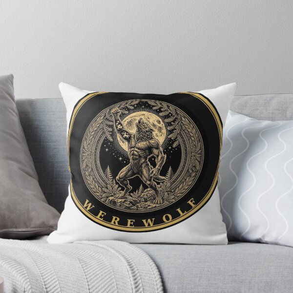 Item preview, Werewolf Howling at the Full Moon – Sagittarius Zodiac Gold Badge designed and sold by DRAWARTIST22.
