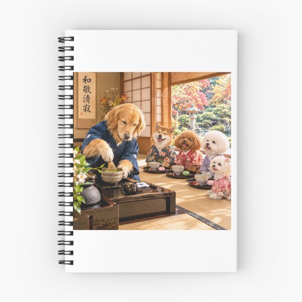 Item preview, Golden Retriever Tea Ceremony – Five Dogs in a Traditional Japanese Tea Room designed and sold by CHANNELZIPANG.
