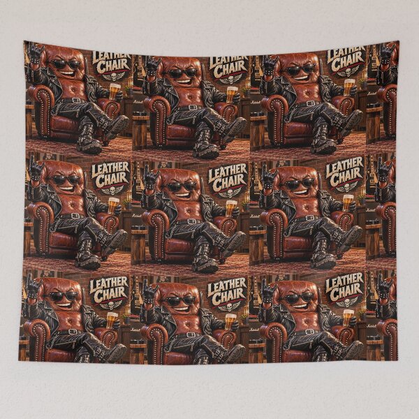 Item preview, Leather Chair – Funny Rock and Roll Furniture Pun designed and sold by Hornace88studio.