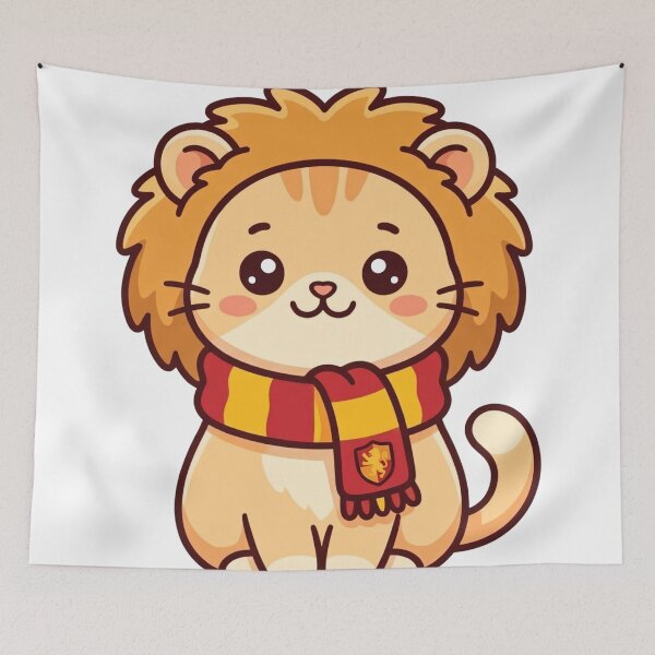 Item preview, Cute Wizard School Lion Scarf Cat Art designed and sold by Hiril Sindarim.