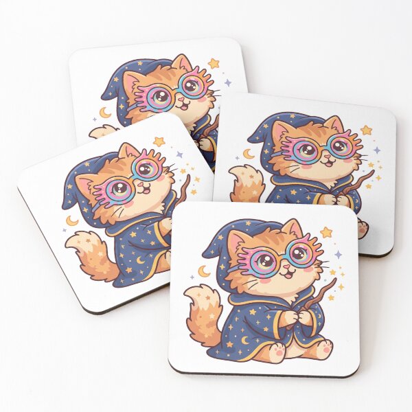 Item preview, Cute Quirky Wizard Cat Magical Glasses Art designed and sold by Hiril Sindarim.