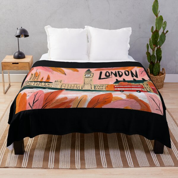 Item preview, Explore Autumn in London with a Classic Red Bus, Big Ben, and Brilliant Fall Colors designed and sold by OlfactoART Studio.