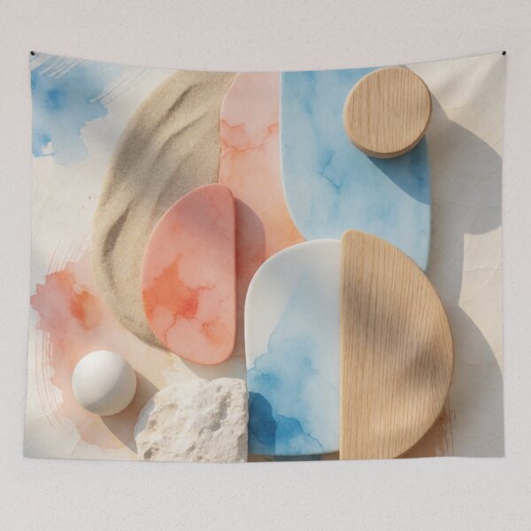 Item preview, Summer Breeze - Coastal Abstract Japandi Wall Art designed and sold by nhk999.