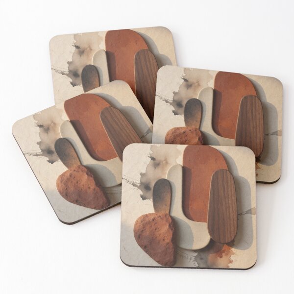 Item preview, Autumn Harmony - Earth Tone Abstract Japandi Artwork designed and sold by nhk999.