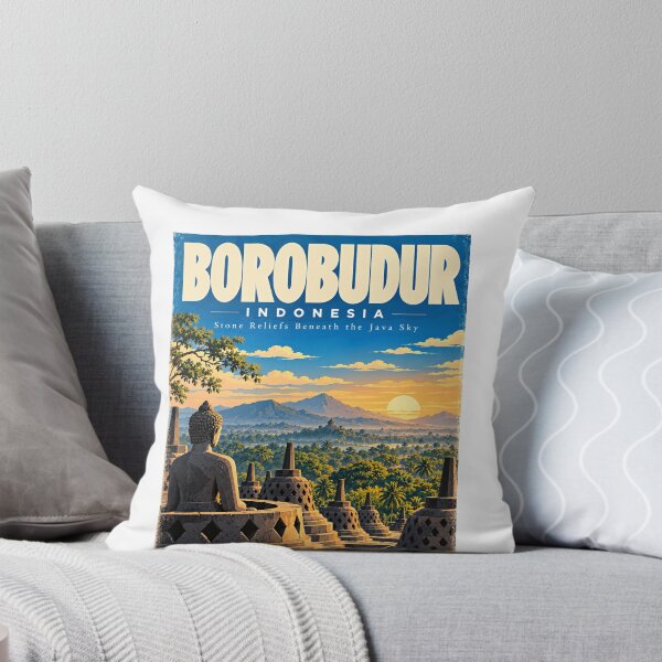 Item preview, Borobudur Indonesia Stone Reliefs Beneath The Java Sky Travel Buddhist Landmark designed and sold by ManilStuck237.