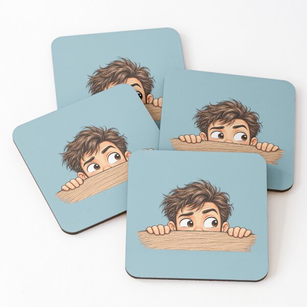 Item preview, Peek-a-Boo Man – Funny Curious Guy Peeking Over the Edge designed and sold by Mylittleshop26.