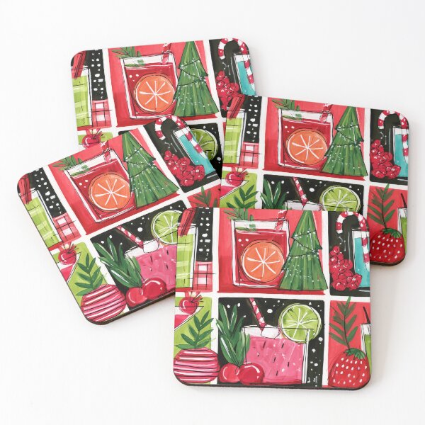 Item preview, Festive Holiday Cocktails in Colorful Glasses with Fresh Herbs, Aromatic Spices, and Seasonal Charm designed and sold by OlfactoART Studio.