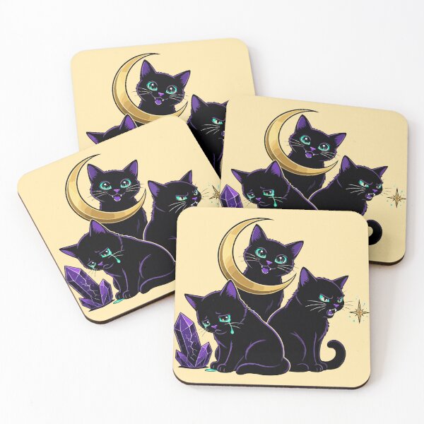 Item preview, Mystical Celestial Cosmic Cat Trio designed and sold by Nadiename.