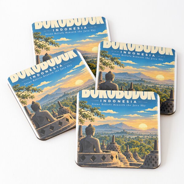 Item preview, Borobudur Indonesia Stone Reliefs Beneath The Java Sky Travel Buddhist Landmark designed and sold by JasonStars123.
