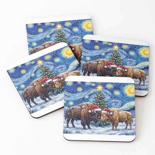 Item preview, Starry Night Bison Christmas designed and sold by Tiffany Roy.