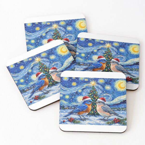 Item preview, Starry Night Bluebirds Kissing designed and sold by Tiffany Roy.
