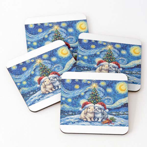 Item preview, Starry Night Bunnies Christmas designed and sold by Tiffany Roy.