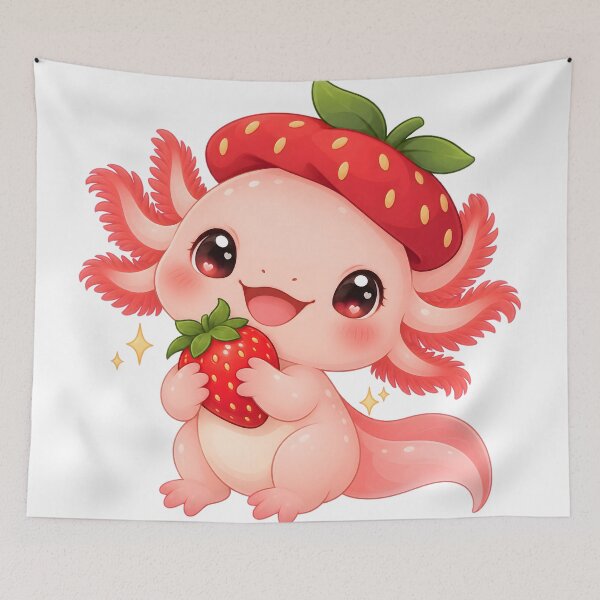 Item preview, Strawberry Axolotl Cute Kawaii Pink Salamander Aesthetic T-Shirt designed and sold by Sobalvarro Art & Apparel.