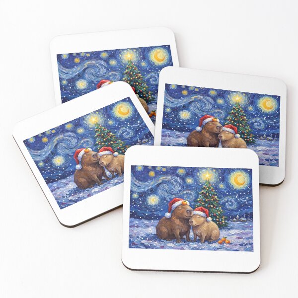 Item preview, Starry Night Capybaras Christmas designed and sold by Tiffany Roy.