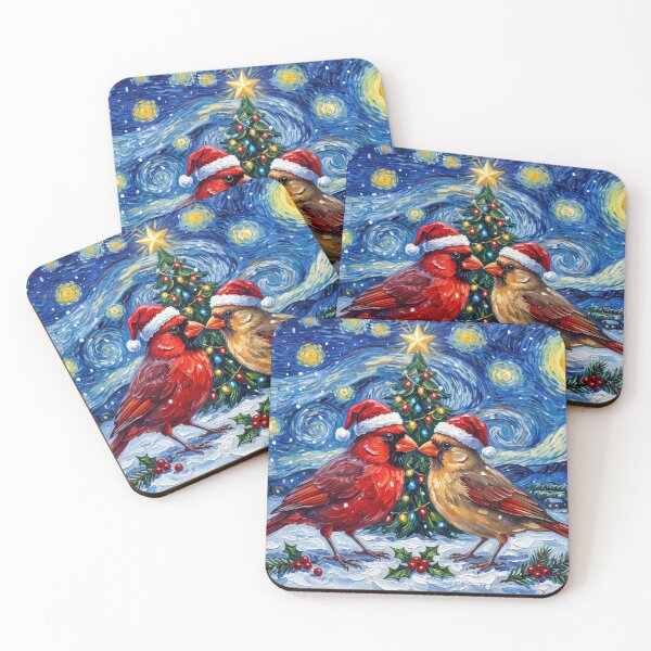 Item preview, Starry Night Kissing Cardinals designed and sold by Tiffany Roy.