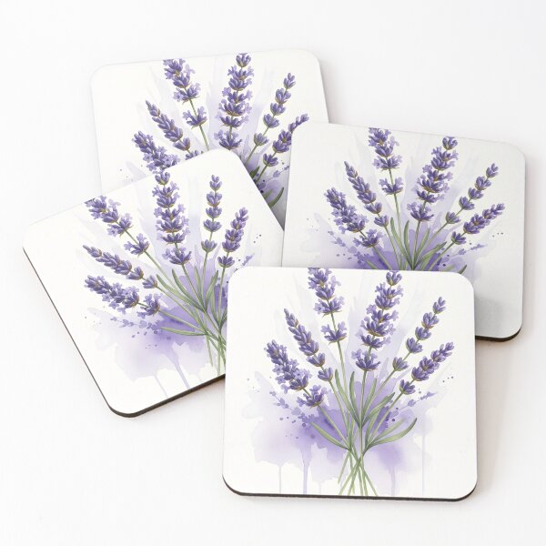Item preview, Lavender Sprig Bouquet with Purple Watercolor Drips designed and sold by VelloomStore.