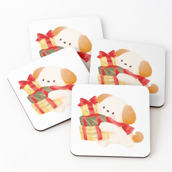 Item preview, Cute Christmas Puppy Holding a Stack of Presents designed and sold by mmkn.art.
