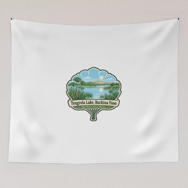 Item preview, Tengrela Lake, Burkina Faso Still Water, Green Shores West Africa Travel Destination designed and sold by JonesFlora2025.