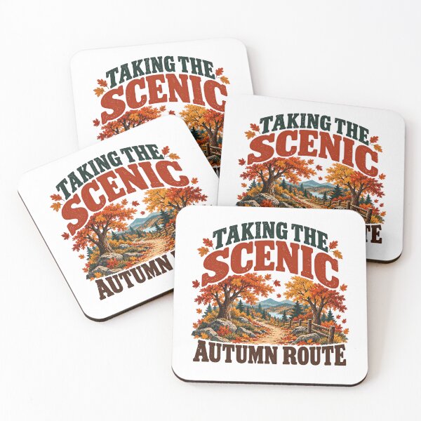 Item preview, Taking The Scenic Autumn Route Fall Nature Travel Hiking Lover designed and sold by SkeletonsDanger.