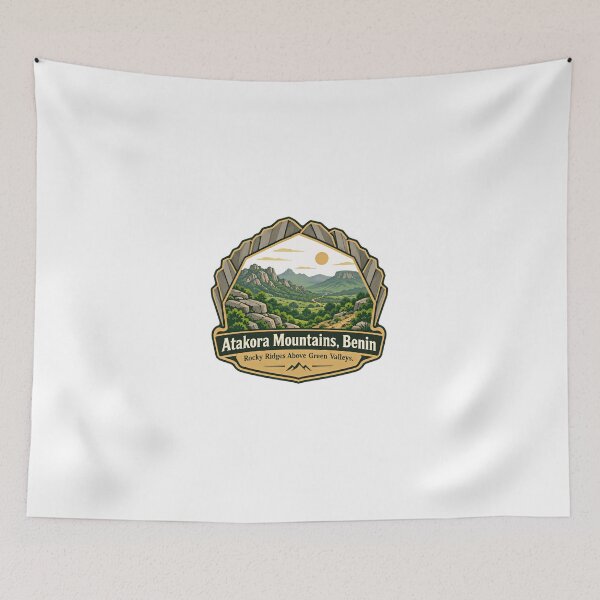 Item preview, Atakora Mountains, Benin Rocky Ridges Above Green Valleys Travel Adventure Souvenir designed and sold by JonesFlora2025.