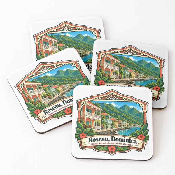 Item preview, Roseau, Dominica Timber Balconies Beneath Green Mountains Caribbean Island Travel Vacation designed and sold by JonesFlora2025.