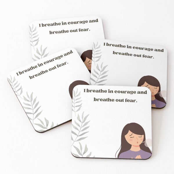 Item preview, I Breathe In Courage And Breathe Out Fear Mental Health Affirmation Design designed and sold by els-shop.