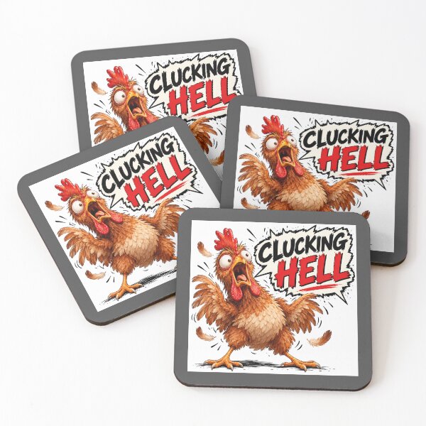Item preview, Clucking Hell – Funny Angry Chicken British Humour designed and sold by Hornace88studio.