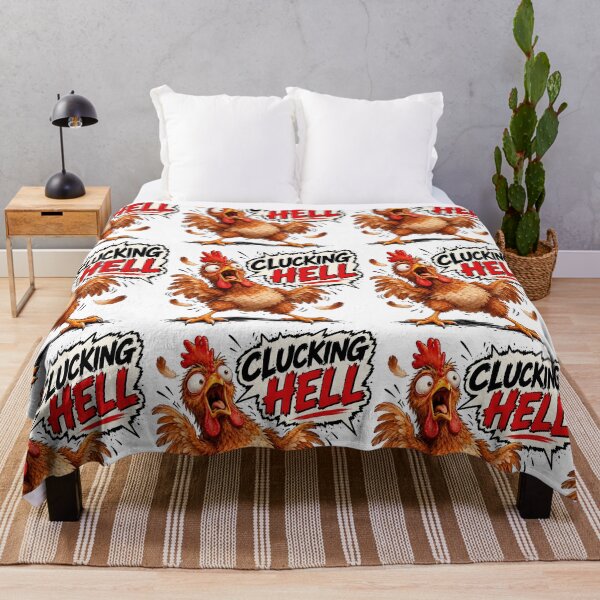 Item preview, Clucking Hell – Funny Angry Chicken British Humour designed and sold by Hornace88studio.