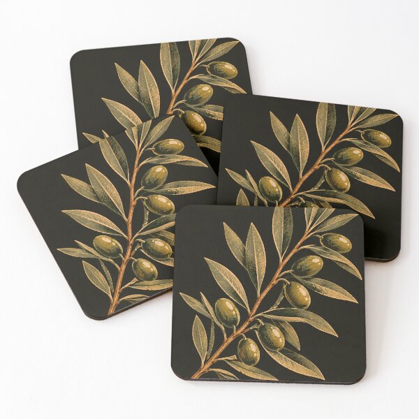 Item preview, Olive branch on black background  designed and sold by tarotstarostina.