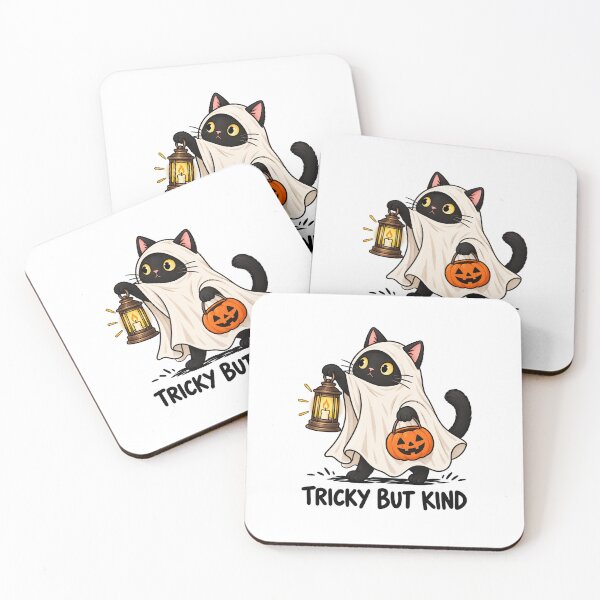 Item preview, Tricky But Kind – Cute Black Cat Ghost Halloween Design designed and sold by THROUGH-LIFE.
