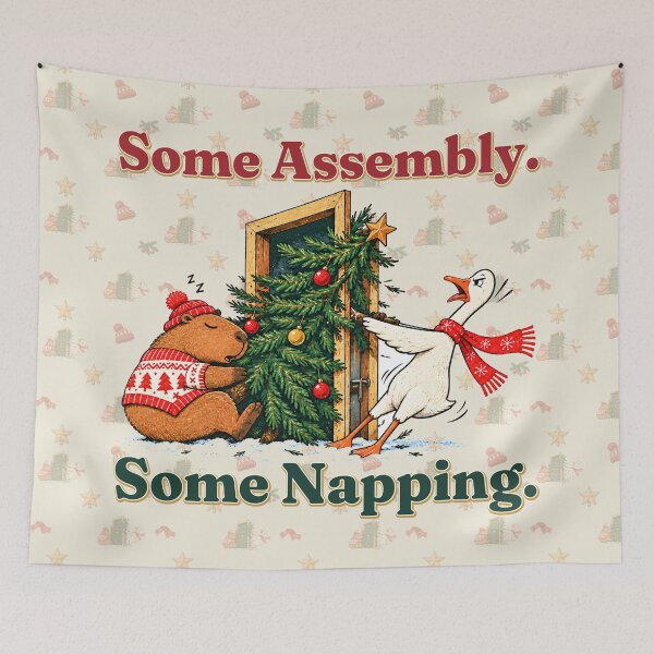 Item preview, Some Assembly, Some Napping - Funny Christmas Animal Duo designed and sold by SandboxMashery.