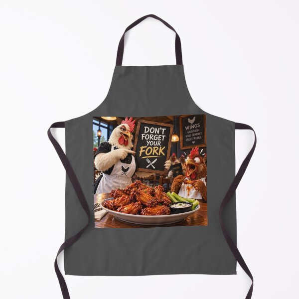 Item preview, Don't Forget Your Fork – Funny Chicken Wings Humour designed and sold by Hornace88studio.